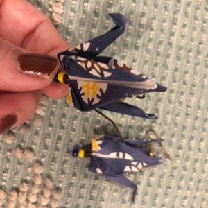 Vintage Peace Crane Earrings